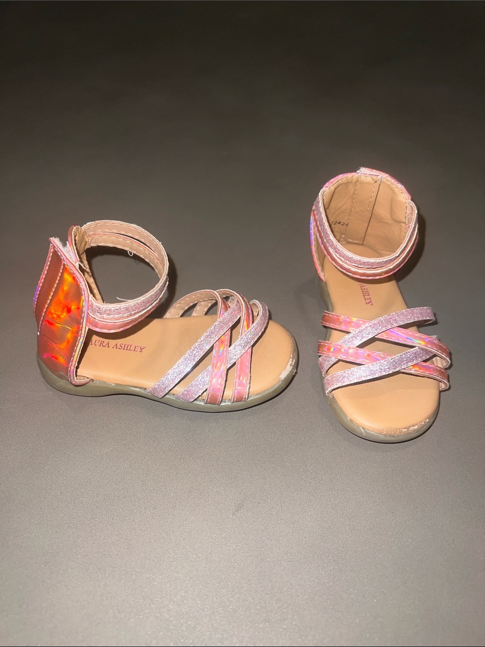 Laura Ashley Iridescent Pink Girls' Strappy Sandals